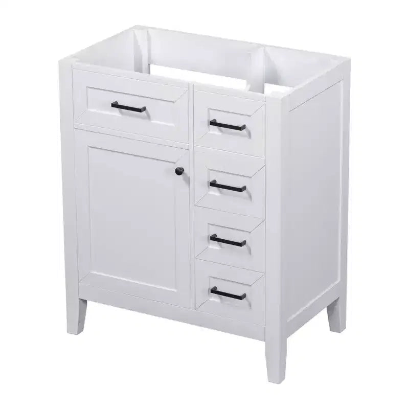 MAYEERTY Mobiletto Bagno 30 Pollici senza Lavello Base Armadietto Telaio Solido Cassetti in MDF Verde