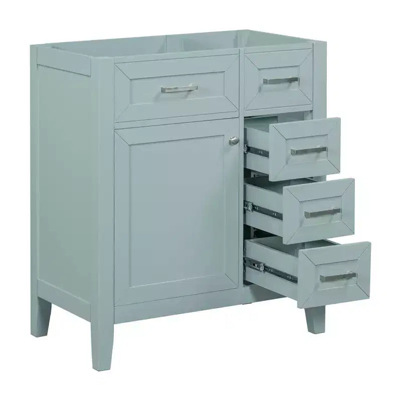 MAYEERTY Mobiletto Bagno 30 Pollici senza Lavello Base Armadietto Telaio Solido Cassetti in MDF Verde
