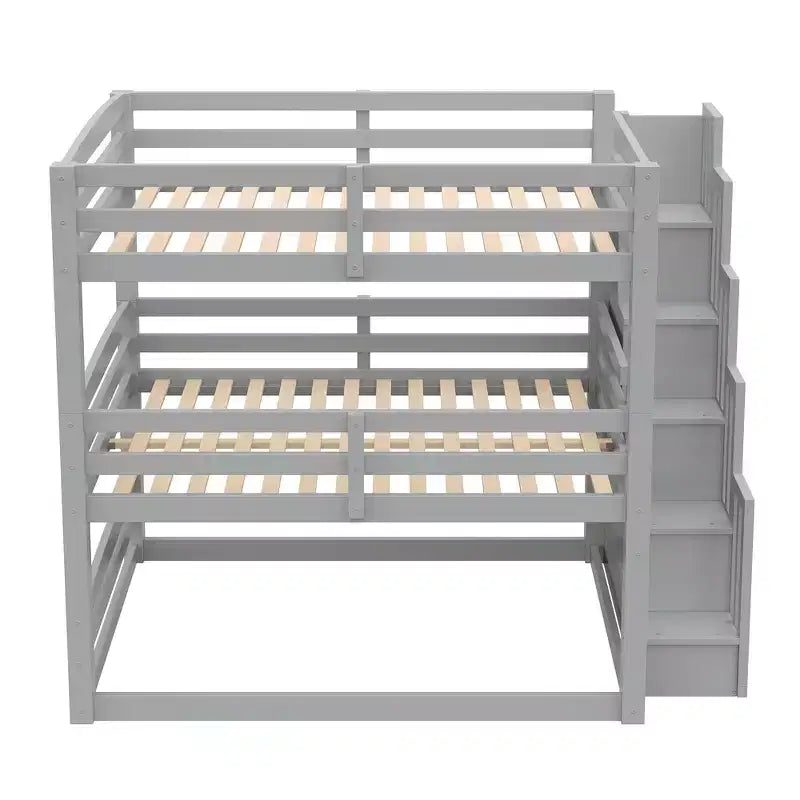Whisen Letto a castello triplo con scala contenitore, design separabile