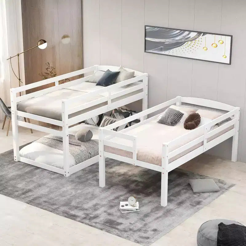 Whisen Letto a castello triplo con scala contenitore, design separabile