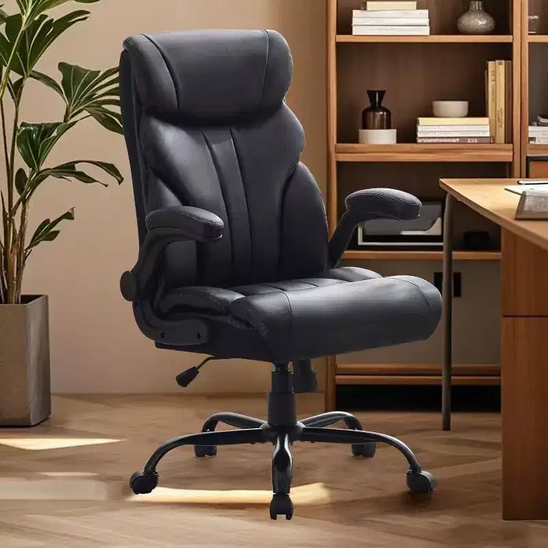 Sedia da ufficio ergonomica per la casa, sedia da scrivania direzionale con schienale alto, poggiapiedi estraibile e sedile ampio, sedia da computer girevole resistente