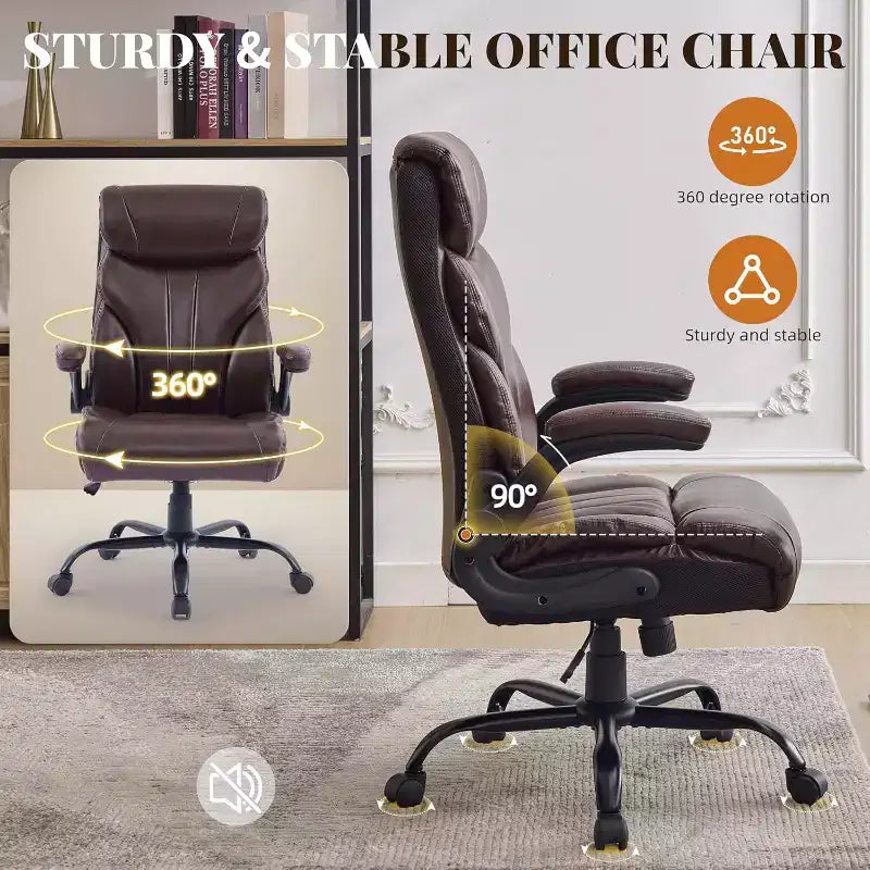 Sedia da ufficio ergonomica per la casa, sedia da scrivania direzionale con schienale alto, poggiapiedi estraibile e sedile ampio, sedia da computer girevole resistente