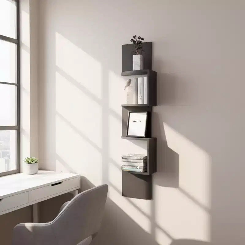 Homy Casa Mensola ad angolo a parete moderna a 4 ripiani, per esposizione salvaspazio