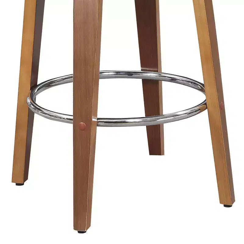 Okak Sgabelli da bancone da 27 pollici 1 pezzo, Sgabelli da bar girevoli di metà secolo con rivestimento in finta pelle e struttura in legno, Sedie da bar con accenti color rame per la cucina
