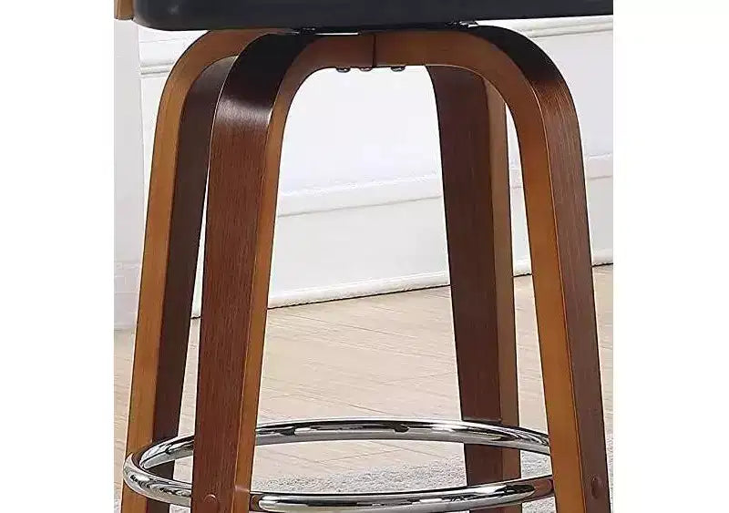 Okak Sgabelli da bancone da 27 pollici 1 pezzo, Sgabelli da bar girevoli di metà secolo con rivestimento in finta pelle e struttura in legno, Sedie da bar con accenti color rame per la cucina