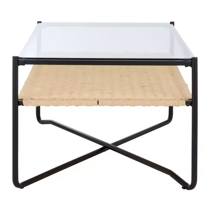 Tavolino da Caffè Omaka 1 Ripiano - COF2308A - Naturale/Nero - Safavieh