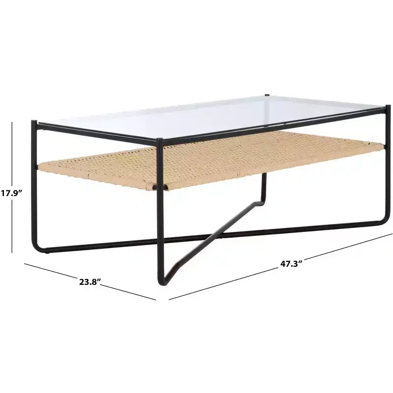 Tavolino da Caffè Omaka 1 Ripiano - COF2308A - Naturale/Nero - Safavieh