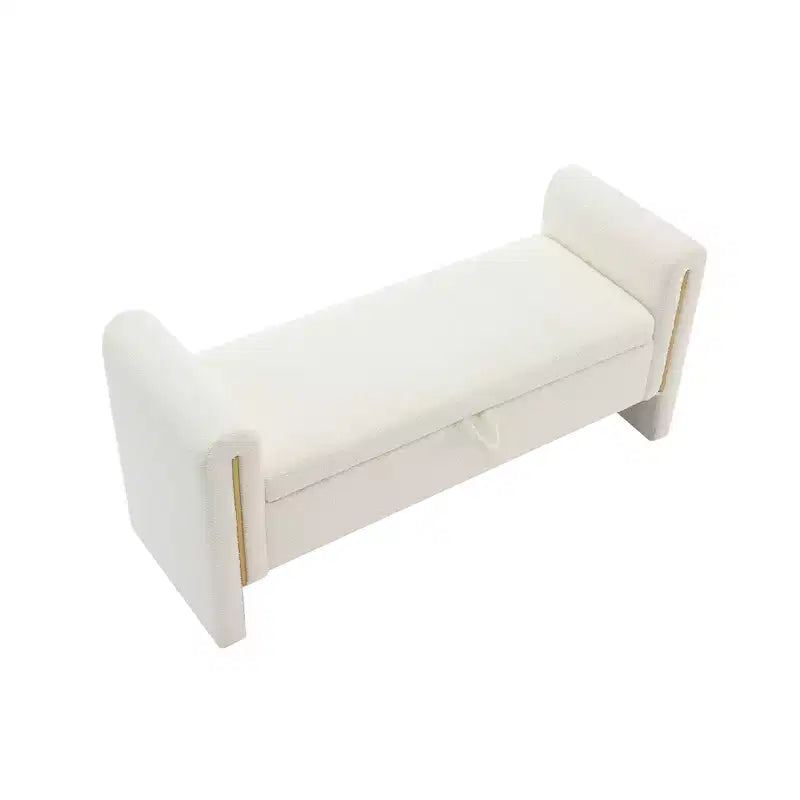 Panca Imbottita Moderna per Camera da Letto, Grande Pouf Contenitore con Braccioli per Fondo Letto, Soggiorno, Ingresso o Sala Lettura