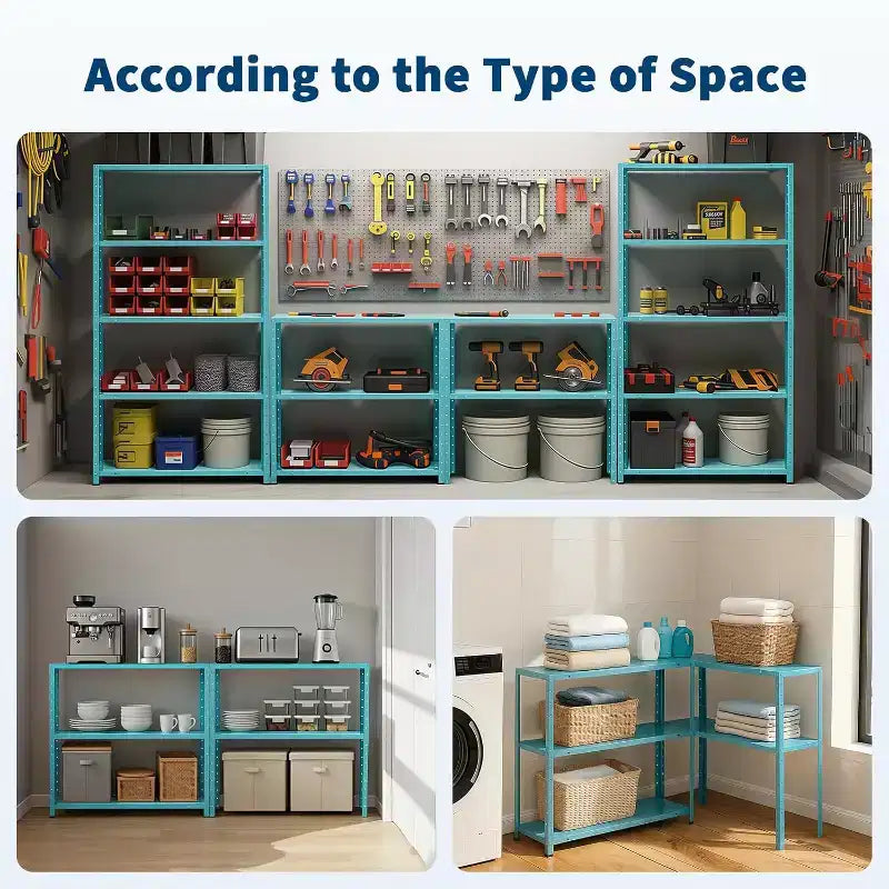 COZONY Scaffale a 5 Ripiani, Scaffalatura Regolabile in Metallo Resistente per Garage Dispensa Cucina