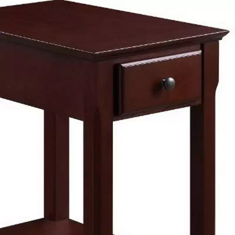 Tavolino Royal Hampton con 1 cassetto e ripiano inferiore, marrone