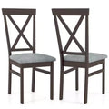 Costway Modern Dining Chairs Set of 2 w/ Rubber Wood Frame Hollowed Backrest for Kitchen