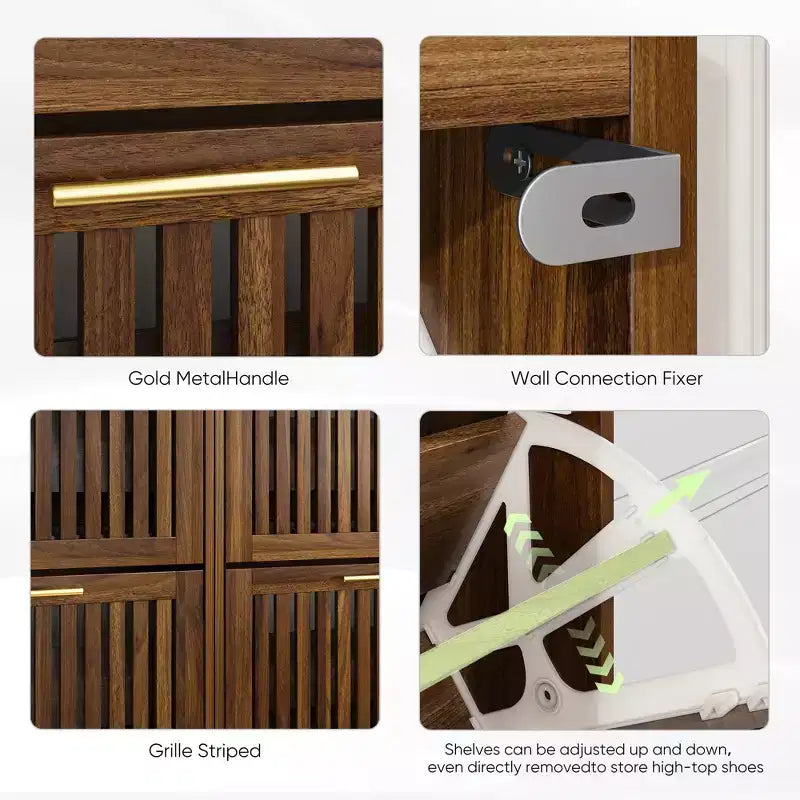 GDFStudio Alaric Mobile Scarpiera Moderna in Legno con 2 Cassetti a Ribalta
