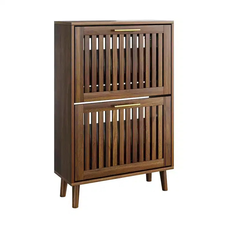 GDFStudio Alaric Mobile Scarpiera Moderna in Legno con 2 Cassetti a Ribalta