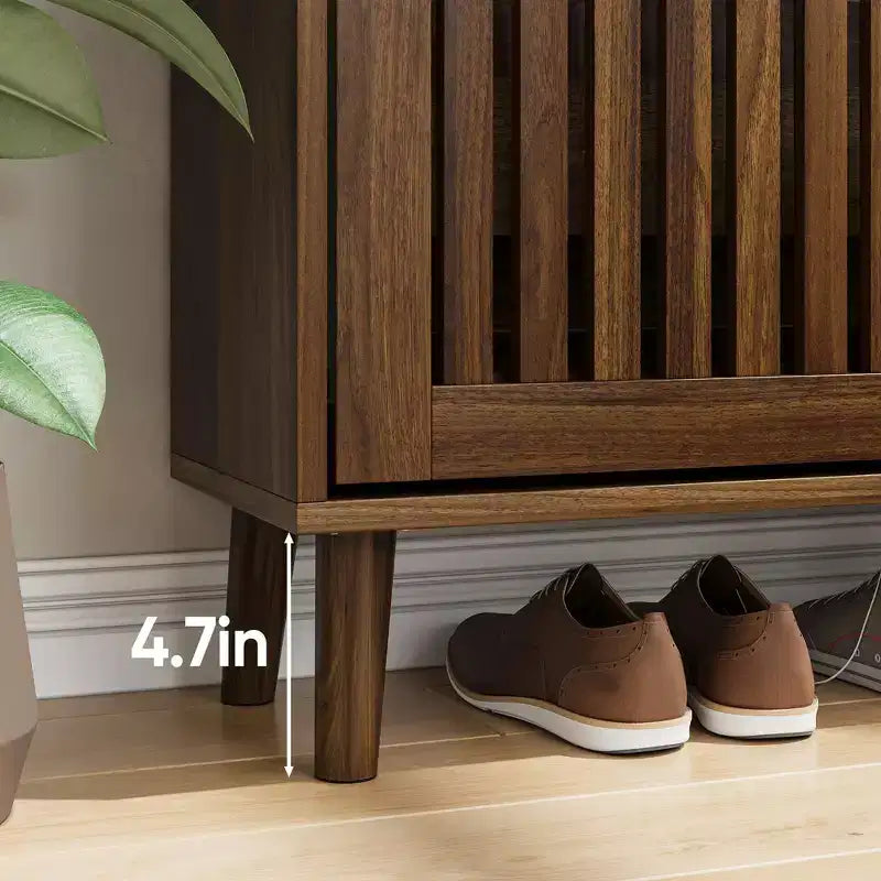 GDFStudio Alaric Mobile Scarpiera Moderna in Legno con 2 Cassetti a Ribalta
