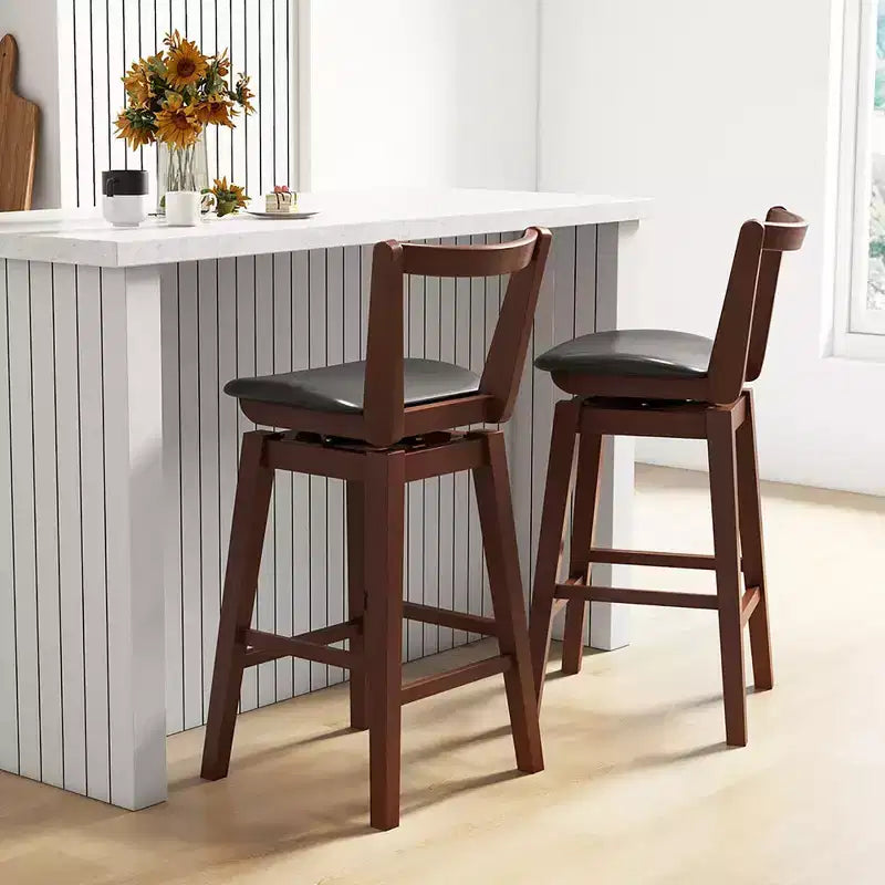 Sgabelli da bar girevoli Costway, set da 4, altezza 30,5, in pelle PU imbottita, da cucina
