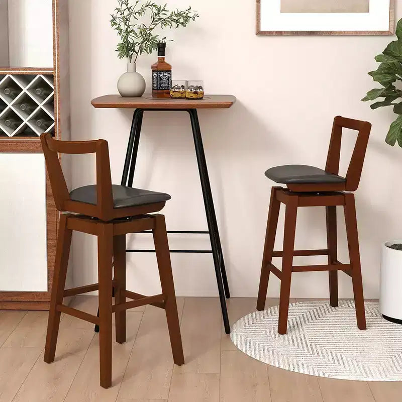Sgabelli da bar girevoli Costway, set da 4, altezza 30,5, in pelle PU imbottita, da cucina