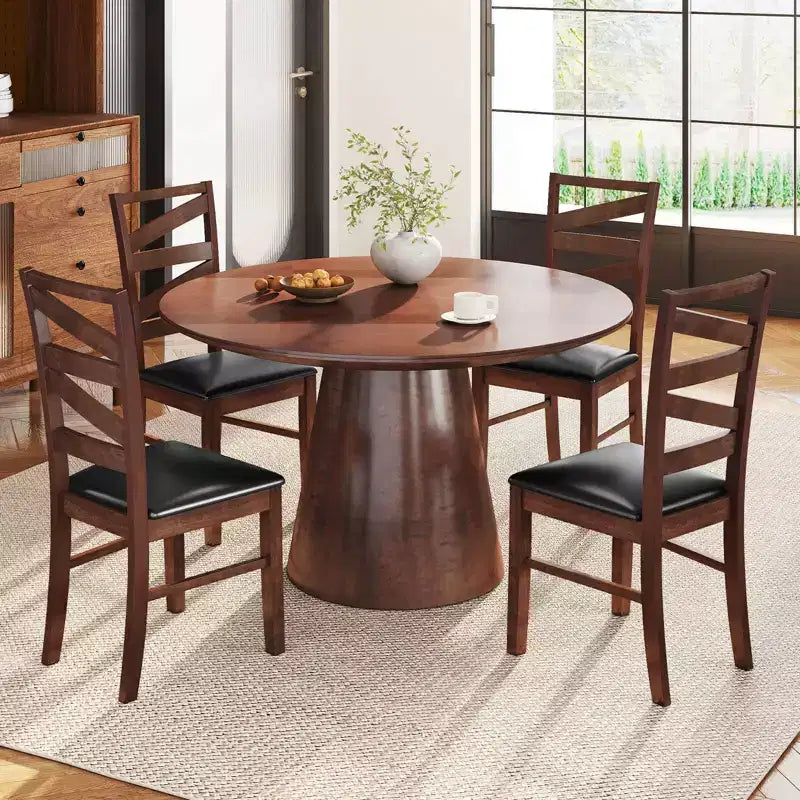 Sedie da pranzo Costway, set da 2, gambe in legno di caucciù, seduta rivestita in similpelle, senza braccioli