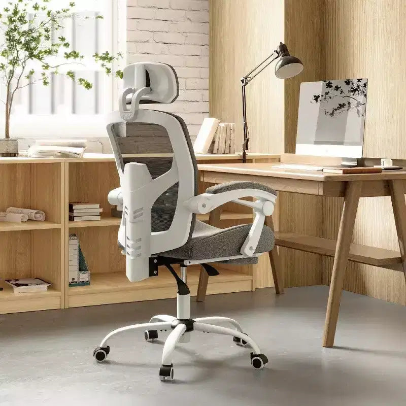 TUYOHW Sedia da Ufficio Ergonomica con Poggiapiedi, Sedia da Scrivania Alta con Schienale in Rete, Poggiatesta e Supporto Lombare Regolabili per Ufficio Domestico, Capacità 125 kg