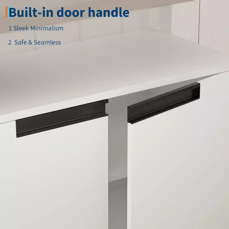 Mobile TV rustico per TV da 70 pollici, mobile da intrattenimento lungo 160 cm con contenitore e ripiano aperto, porta TV grande, moderno tavolo console multimediale alto
