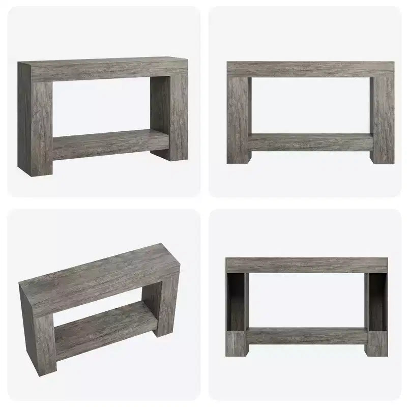 Tavolo Consolle Lungo a 2 Livelli, Tavolo da Divano in Stile Rustico per Ingresso, Dietro al Divano, Corridoio, Soggiorno