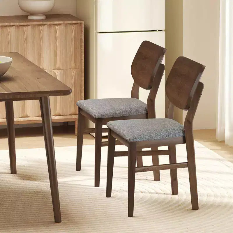 Costway Set di 2 Sedie da Pranzo con Telaio in Legno di Caucciù, Seduta Imbottita e Schienale Curvo per Soggiorno