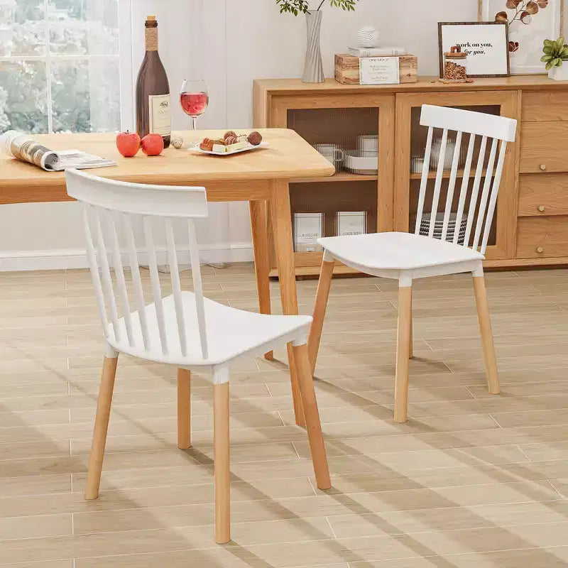 Costway Set di 4 Sedie da Pranzo Windsor con Schienale a Fuso e Seduta Curva