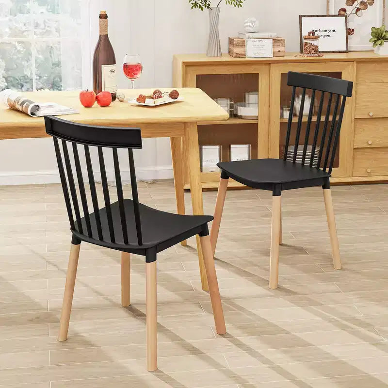 Costway Set di 4 Sedie da Pranzo Windsor con Schienale a Fuso e Seduta Curva
