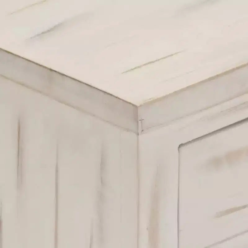 vidaXL Comodino Bianco 40x30x50 cm Legno Massello di Mango