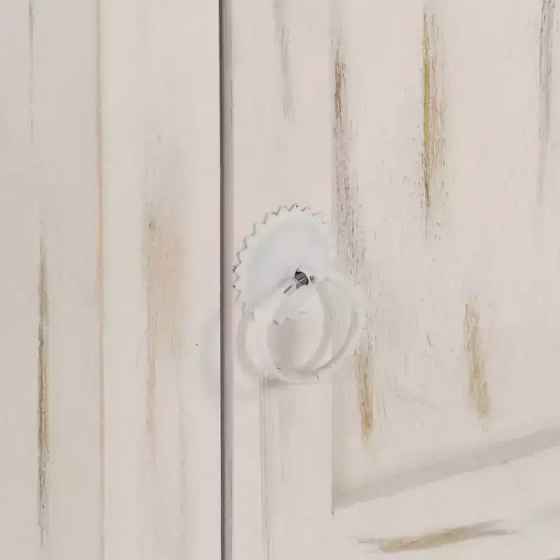 vidaXL Comodino Bianco 40x30x50 cm Legno Massello di Mango
