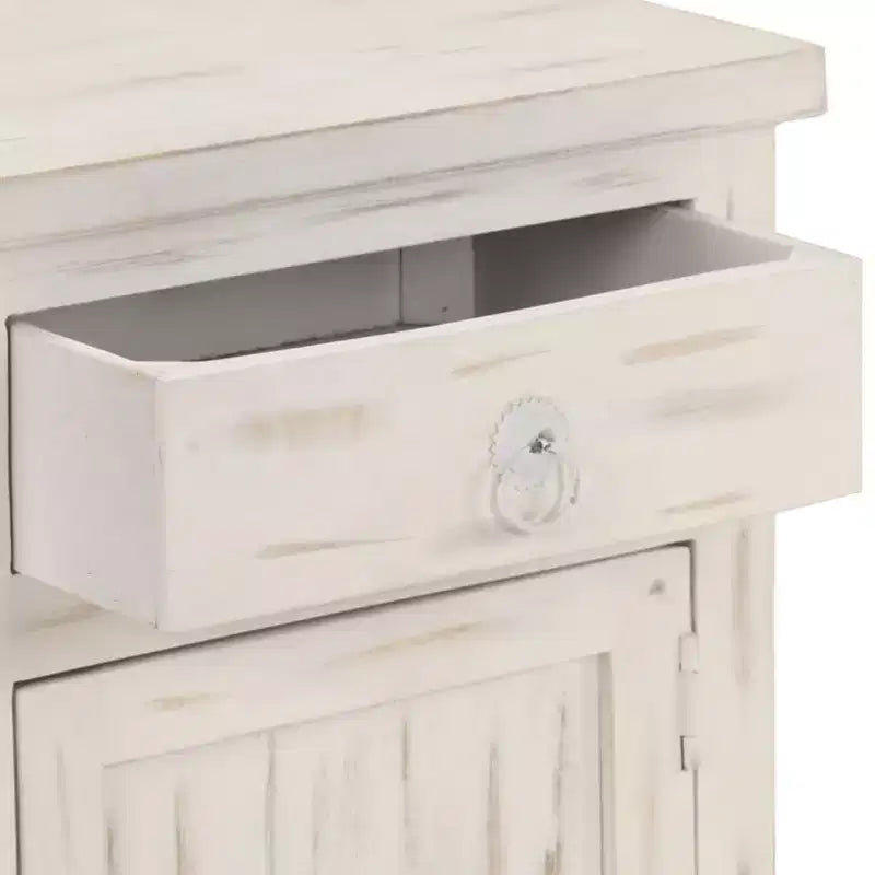 vidaXL Comodino Bianco 40x30x50 cm Legno Massello di Mango