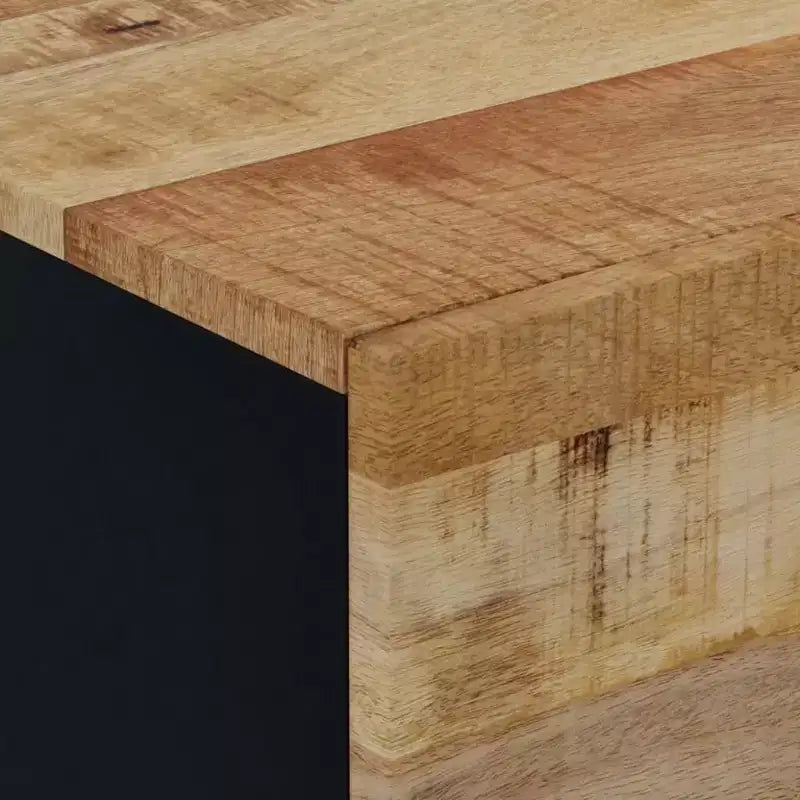 vidaXL Bedside Cabinet Black Solid Mango Wood Medium Bedside Cabinet
