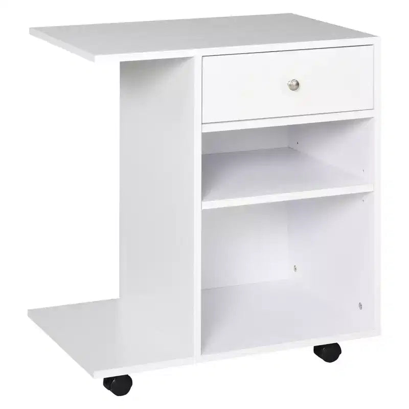 Carrello per stampante mobile, carrello portadocumenti con ruote, ripiano regolabile, cassetto e supporto per CPU