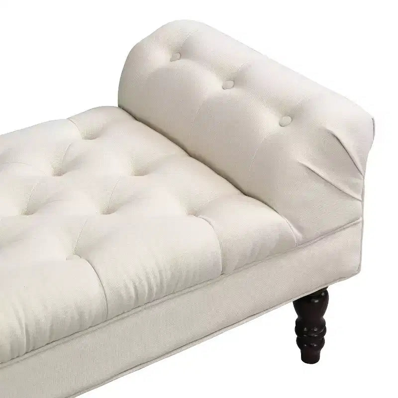 Okak Moderno Pouf Panca Imbottito con Bottoni e Braccioli Arrotondati, Sgabello Ottomano Imbottito per Camera da Letto, Ingresso