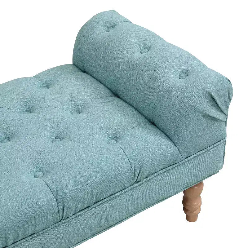 Okak Moderno Pouf Panca Imbottito con Bottoni e Braccioli Arrotondati, Sgabello Ottomano Imbottito per Camera da Letto, Ingresso