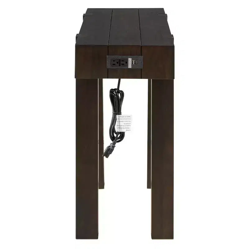 Tavolo Consolle 47 con Cassetti, Tavolino da Divano con Finitura in Legno, Tavolino Stretto per Ingresso, Soggiorno o Ufficio-Panipeachy