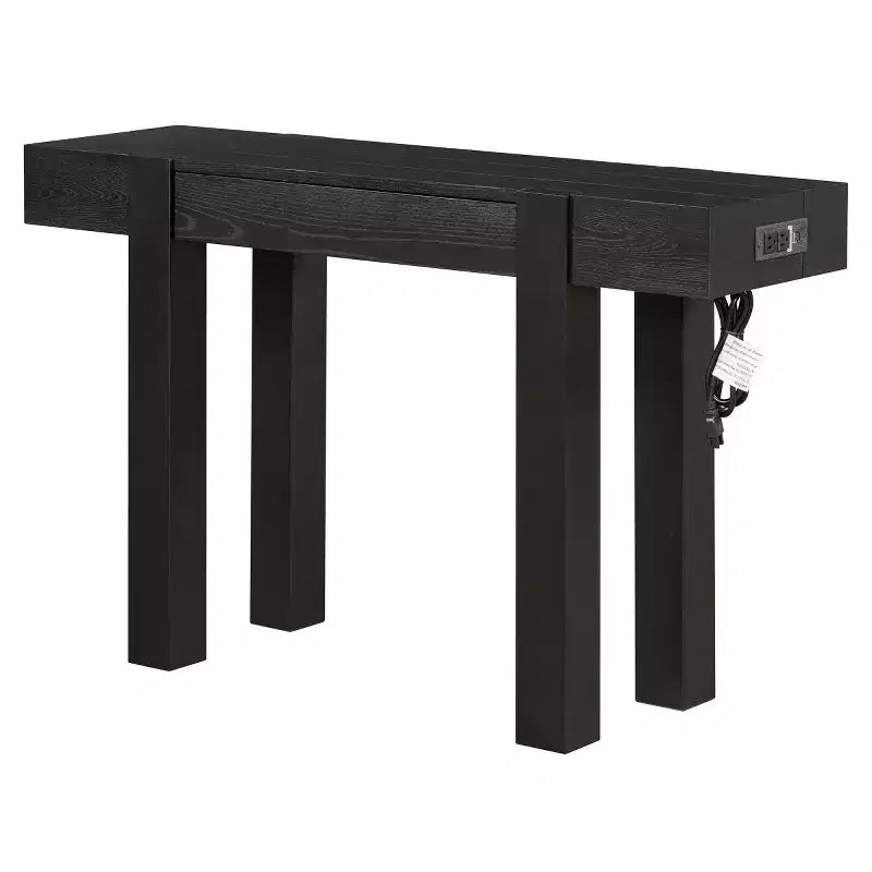 Tavolo Consolle 47 con Cassetti, Tavolino da Divano con Finitura in Legno, Tavolino Stretto per Ingresso, Soggiorno o Ufficio-Panipeachy