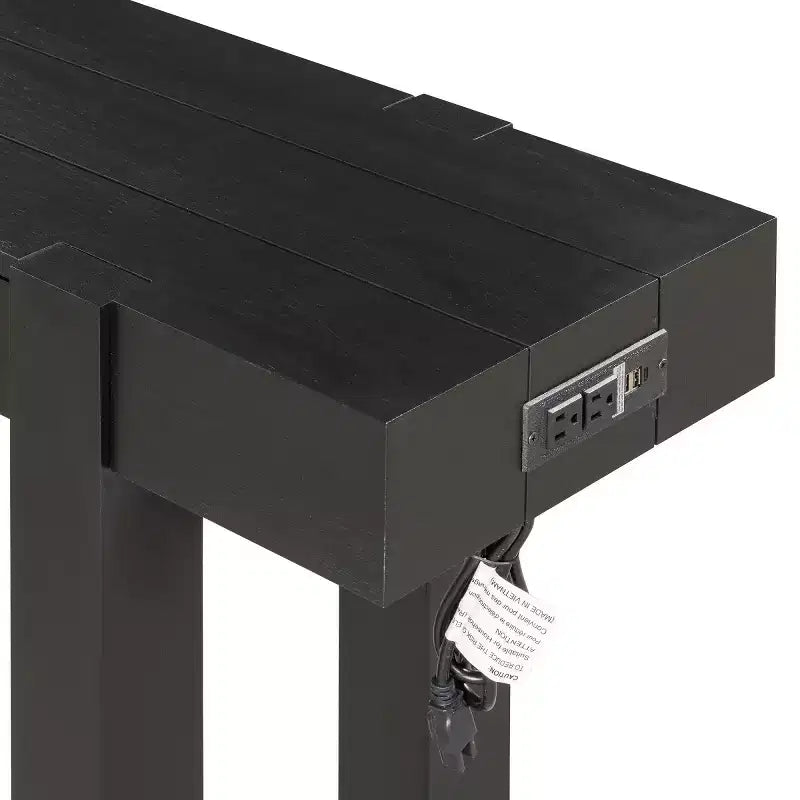 Tavolo Consolle 47 con Cassetti, Tavolino da Divano con Finitura in Legno, Tavolino Stretto per Ingresso, Soggiorno o Ufficio-Panipeachy