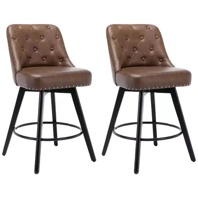 Moderni Sgabelli da Bar Girevoli Set da 2, Imbottiti, Poggiapiedi, Schienale e Gambe in Metallo, Sgabelli da Bar Moderni ad Altezza Bancone per Bar, Isola della Cucina