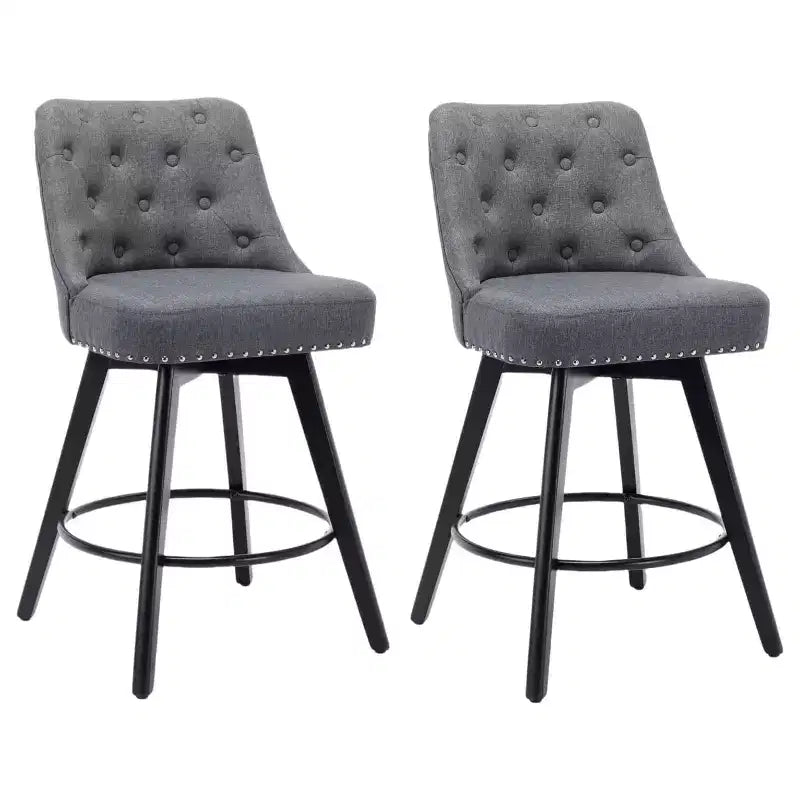 Moderni Sgabelli da Bar Girevoli Set da 2, Imbottiti, Poggiapiedi, Schienale e Gambe in Metallo, Sgabelli da Bar Moderni ad Altezza Bancone per Bar, Isola della Cucina