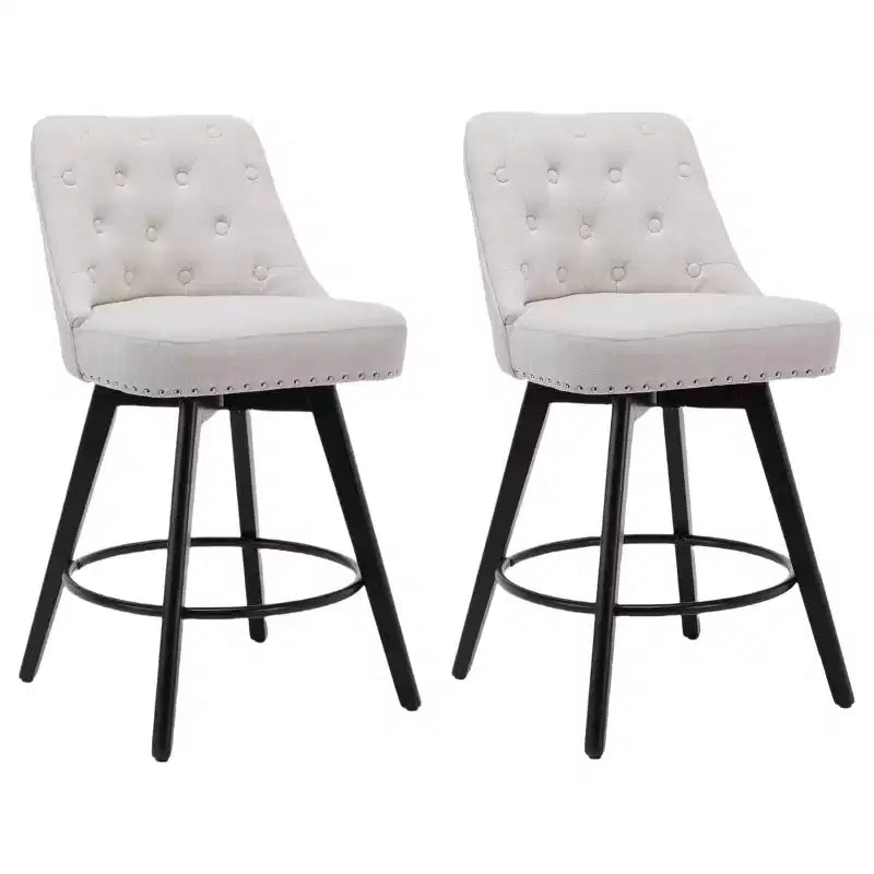 Moderni Sgabelli da Bar Girevoli Set da 2, Imbottiti, Poggiapiedi, Schienale e Gambe in Metallo, Sgabelli da Bar Moderni ad Altezza Bancone per Bar, Isola della Cucina