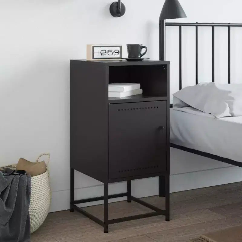 vidaXL Comodino da Letto Tavolino Comodino per Camera da Letto Mobili in Acciaio