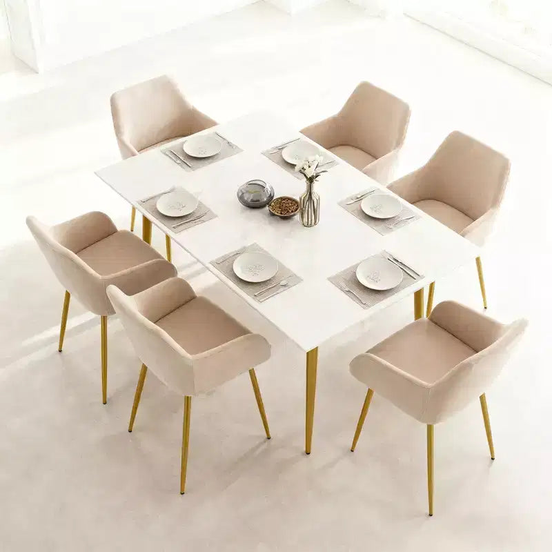 GDFStudio Sedie da Pranzo Moderne in Velluto Vesper con Gambe in Metallo Dorato (Set di 2)
