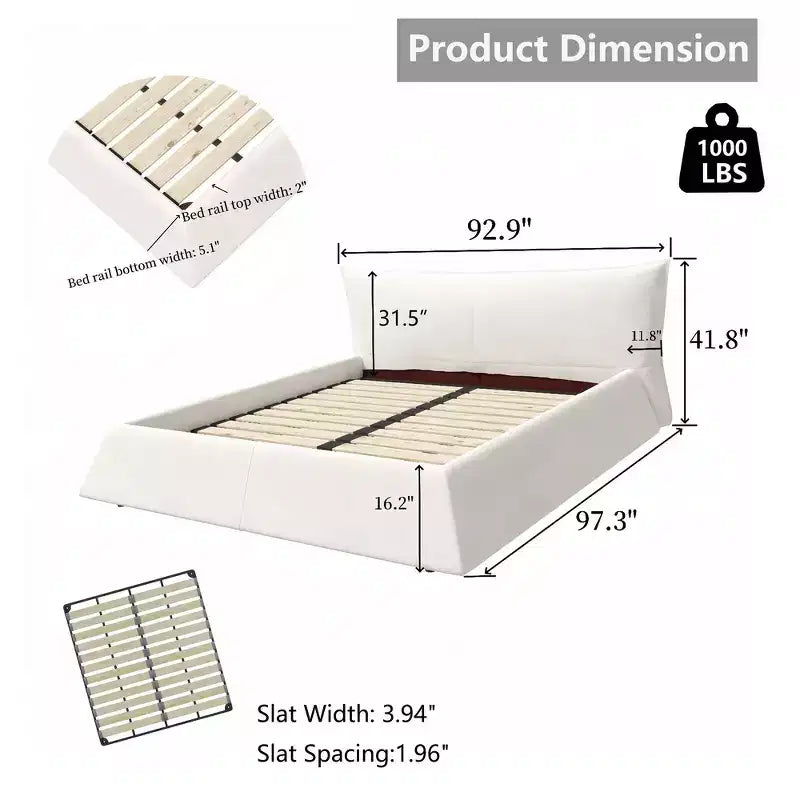 Letto a piattaforma imbottito king size Whisen, struttura in metallo e legno massello con testiera in velluto dalla forma speciale