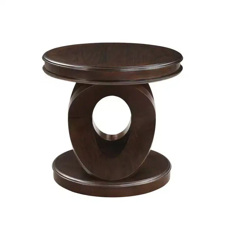 Tavolino rotondo in legno stile retrò Luxystar con base a X per sala da pranzo o soggiorno, color espresso