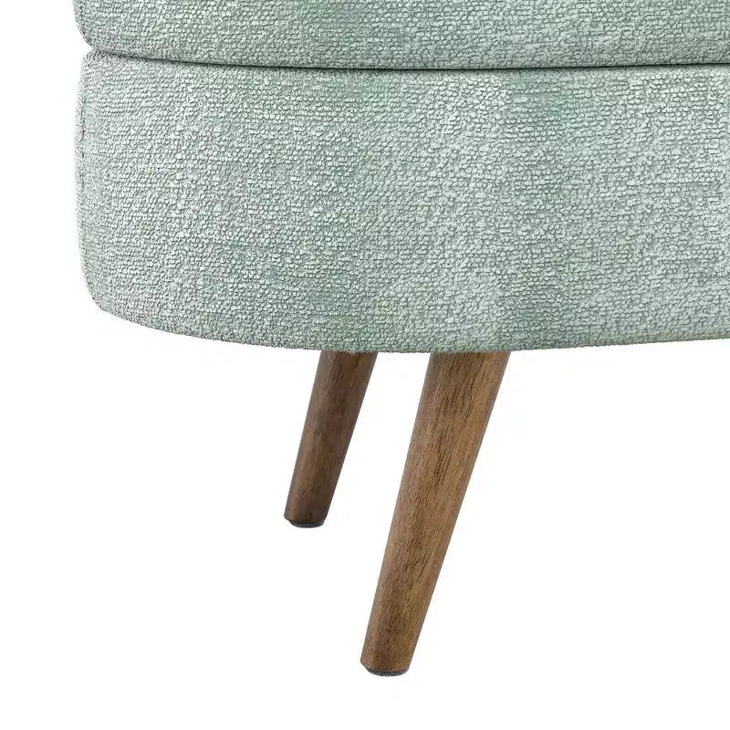 TUYOHW 43.5 Panca ottomana ovale in tessuto con contenitore, panca contenitore imbottita con gambe in legno di gomma, poggiapiedi ottomano per soggiorno, camera da letto, ingresso