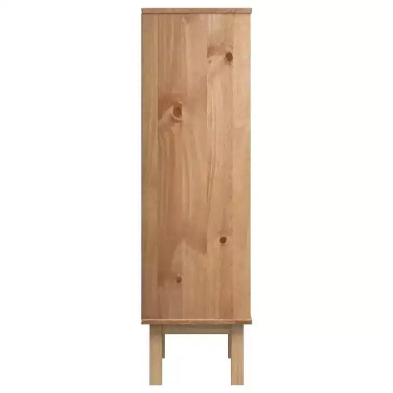vidaXL Scarpiera marrone in legno massello di pino Scarpiera media