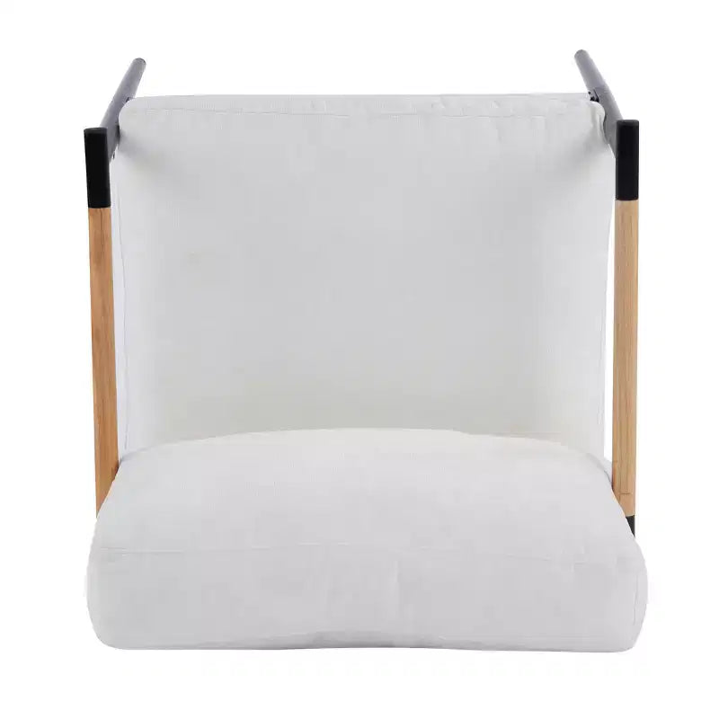 MAYEERTY 27.56 Poltrona d'accento moderna, cuscini imbottiti, struttura in metallo minimalista, braccioli in legno, soggiorno, camera da letto, ufficio