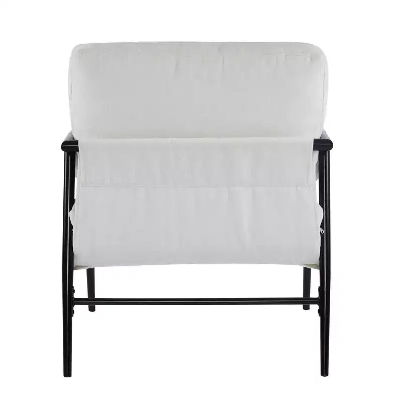 MAYEERTY 27.56 Poltrona d'accento moderna, cuscini imbottiti, struttura in metallo minimalista, braccioli in legno, soggiorno, camera da letto, ufficio