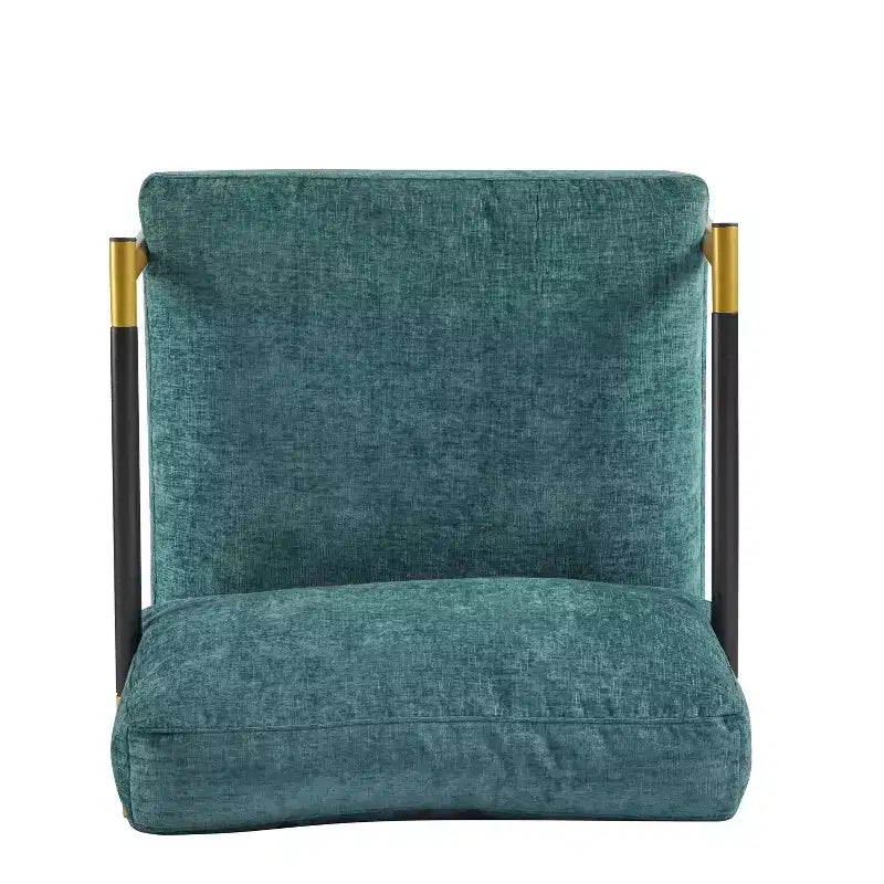 MAYEERTY 27.56 Poltrona d'accento moderna, cuscini imbottiti, struttura in metallo minimalista, braccioli in legno, soggiorno, camera da letto, ufficio