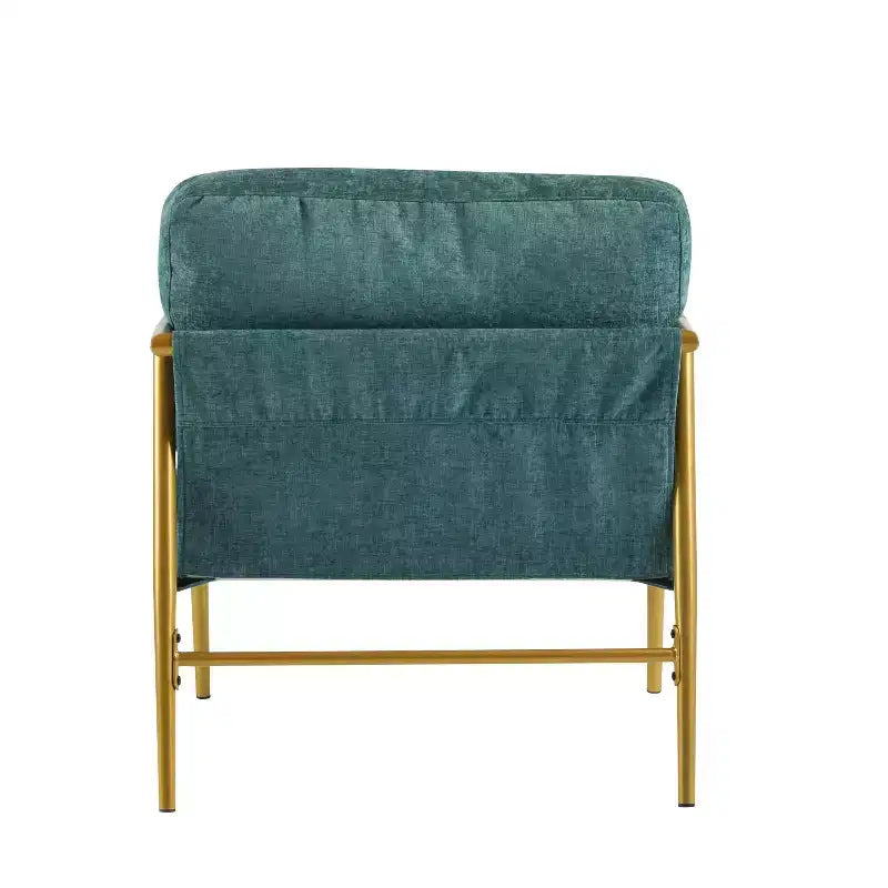 MAYEERTY 27.56 Poltrona d'accento moderna, cuscini imbottiti, struttura in metallo minimalista, braccioli in legno, soggiorno, camera da letto, ufficio